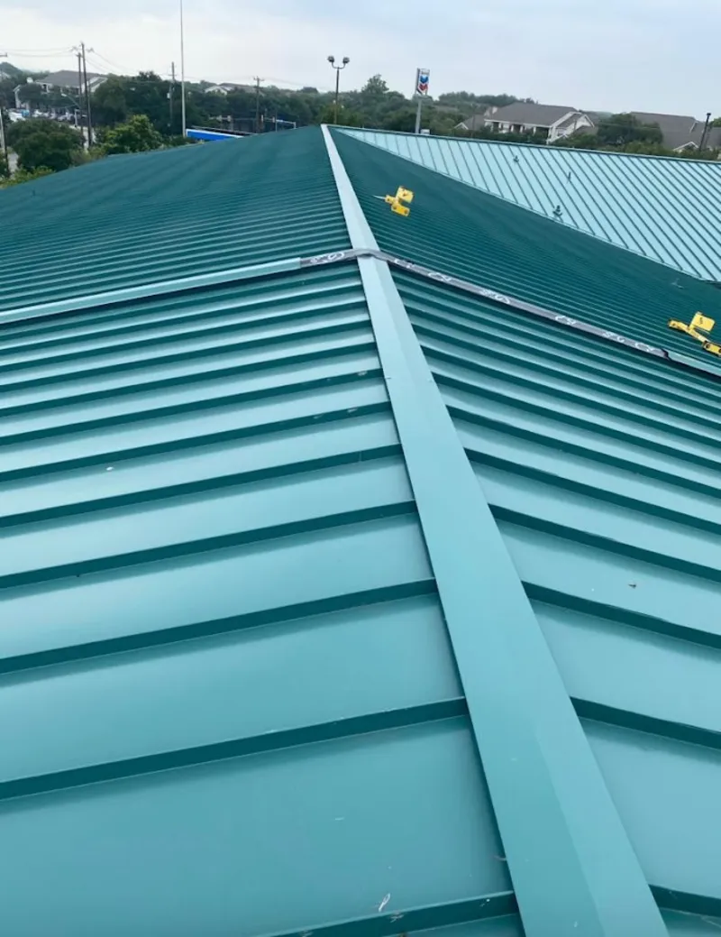 Green commercial metal roof ridge and valley for Metal Roof Repair in Lamesa